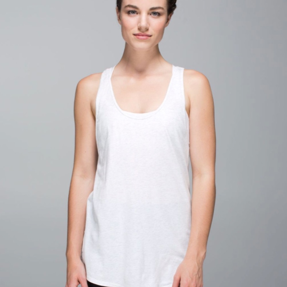 LULULEMON OM RACERBACK - HEATHERED WHITE - Picture 2 of 8